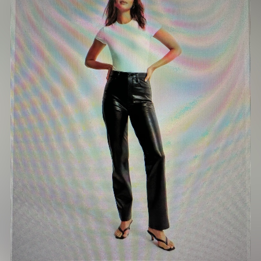 Abercrombie Vegan Leather 90s straight pant